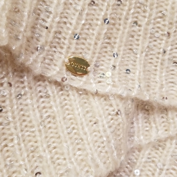 NWOT Guess white sequined cardigan size XS-S - Picture 8 of 8